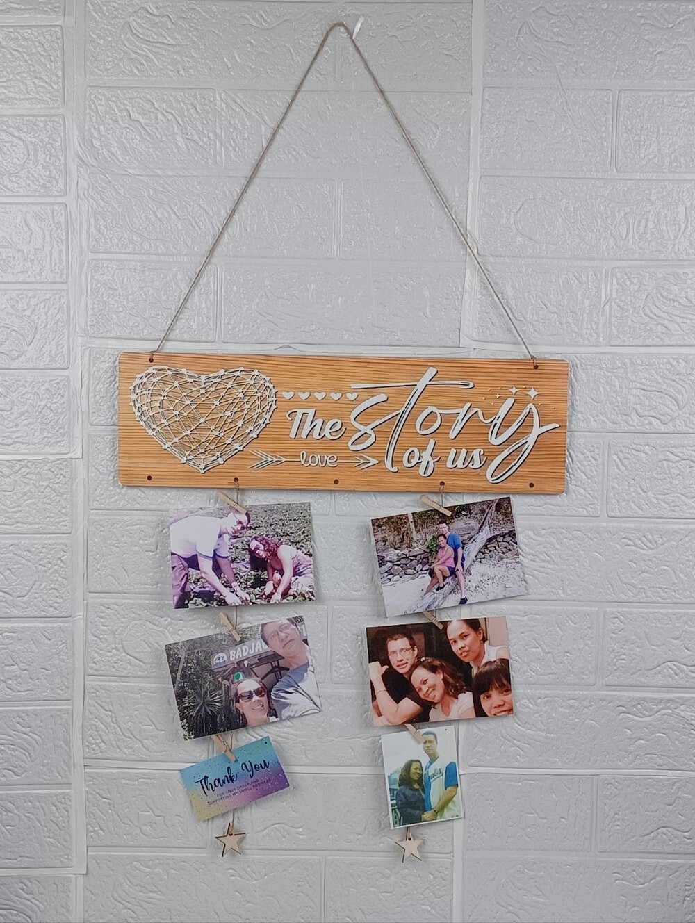 The Story of Us Photo Display Board Farmhouse Wall Decor